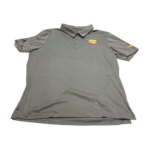 Adidas Gear Republic Polo Shirt Men's Large Gray Golf Performance Short Sleeve